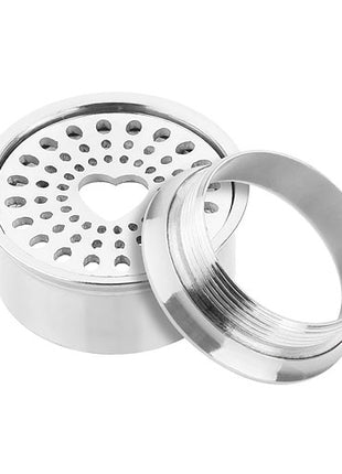 Flesh Ear Tunnel Plug Heart Perforated Stainless Steel Silver 