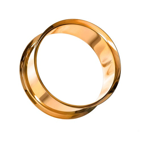 Flesh Tunnel Double Flared Edelstahl PVD Rosegold