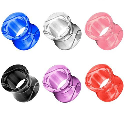 Flesh Ohr Tunnel UV Double Flared Hollow Marmor Swirl