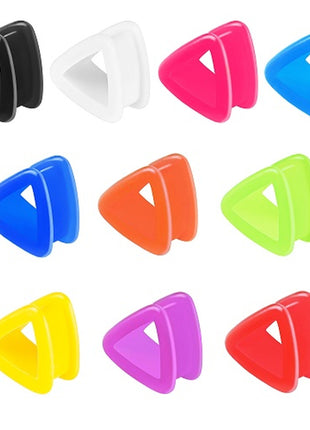 Silicone Flesh Tunnel Plug Triangle Piercing Flexible 