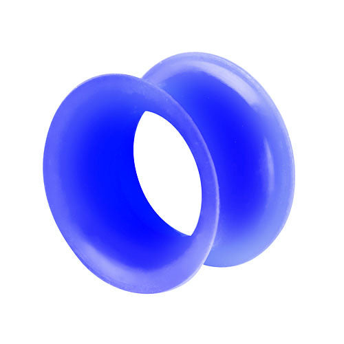 Silikon Flesh Tunnel dünner Rand - Blau