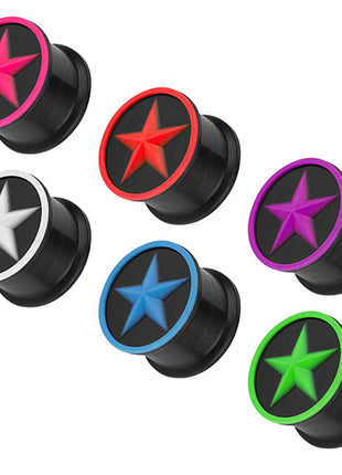 3D Silicone Flesh Plug Hider with Star 