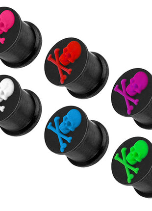 3D Silicone Flesh Ear Plug Hider with Skull 