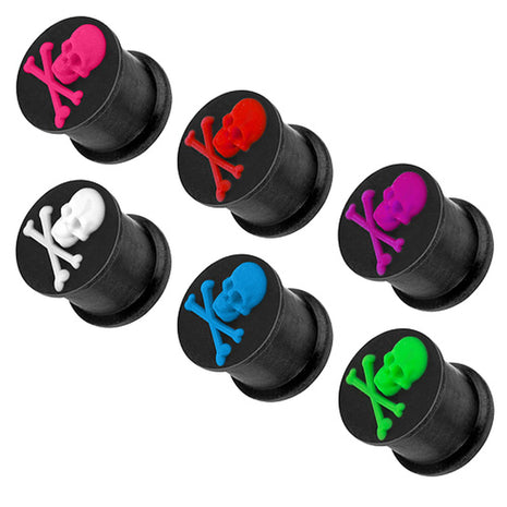 3D Silicone Flesh Ear Plug Hider with Skull 