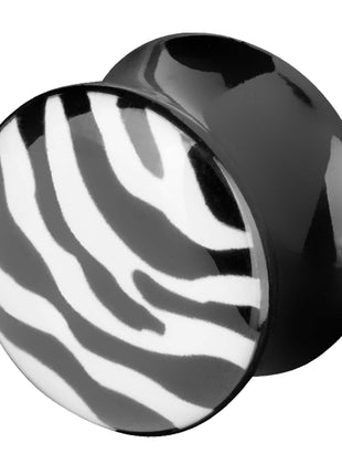 Flesh Plug Double Flared Zebra Muster