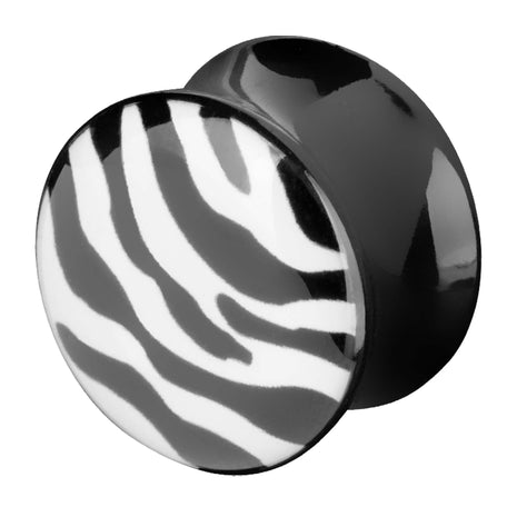 Flesh Plug Double Flared Zebra Muster