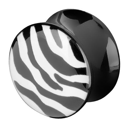 Flesh Plug Double Flared Zebra Muster