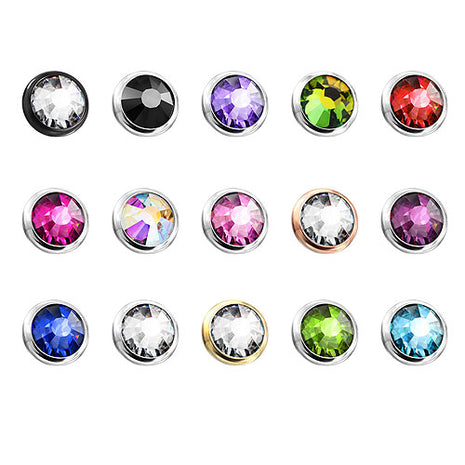 Dermal Anchor Piercing Aufsatz Kugel Kristall Ball Flach