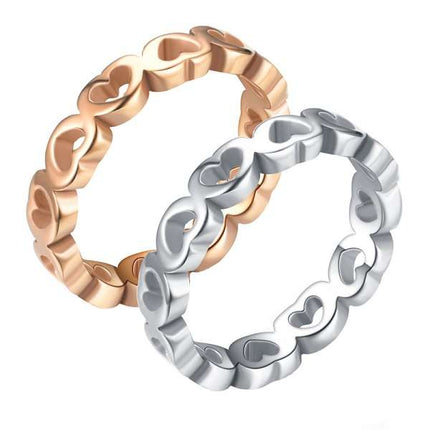 Damen Ring Verlobungsring kleine Herzen vergoldet zeitlos stylisch filigran