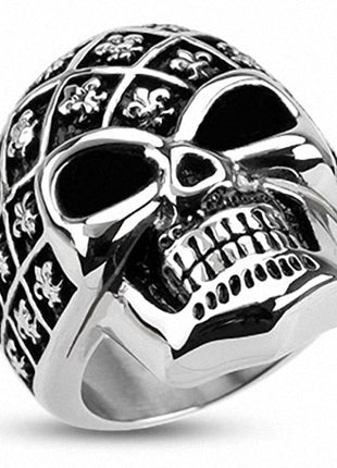 Edelstahl Biker Totenkopf Skull Helm Ring