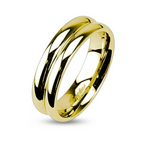 Designer Schmuck Ring hochglanz poliert vergoldet
