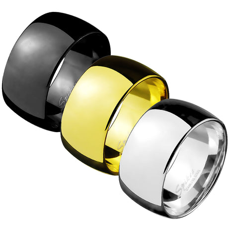 Men's Ring Extra Wide Stainless Steel Mirror Polished Thumb Ring 