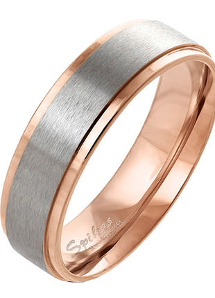 Herren & Damen Ring Partnerring Rosegold Edelstahl gebürstet