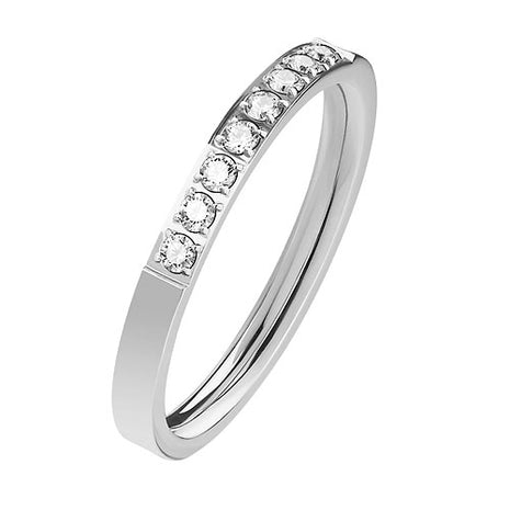 Damen Designer Ring Verlobungsring Ehering silbern mit Kristallen