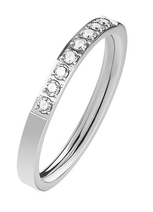 Damen Designer Ring Verlobungsring Ehering silbern mit Kristallen