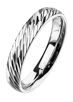 Herren & Damen Ring Silbern Partnerring Rillen Verlobungsring