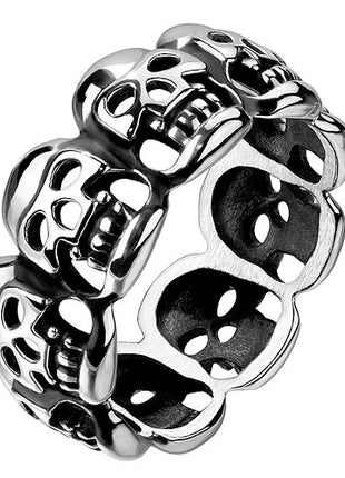 Totenkopf Ring Biker Rocker Edelstahl 3D Skull Schädelring Fingerring