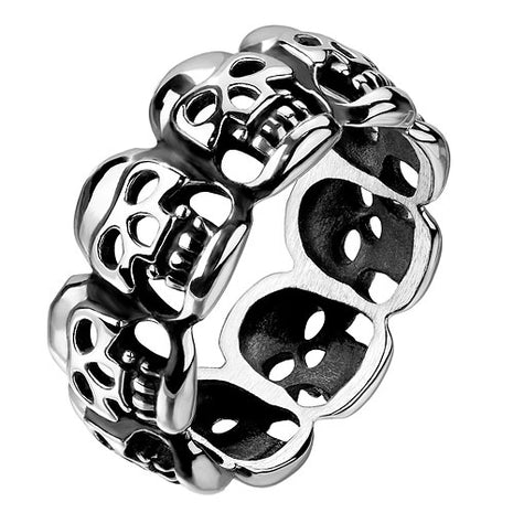 Totenkopf Ring Biker Rocker Edelstahl 3D Skull Schädelring Fingerring