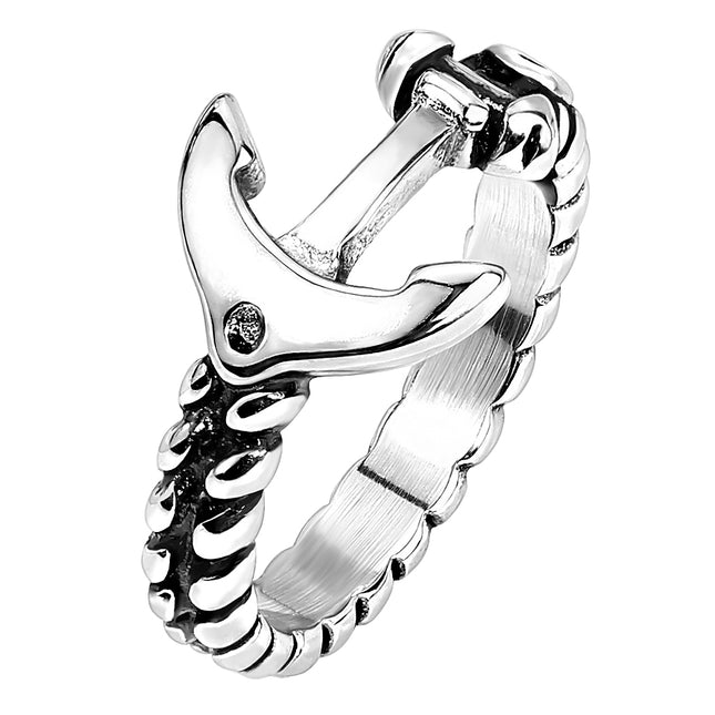 Herren Damen Ring Partnerring mit Anker Symbol im Maritimen Seefahrt Style