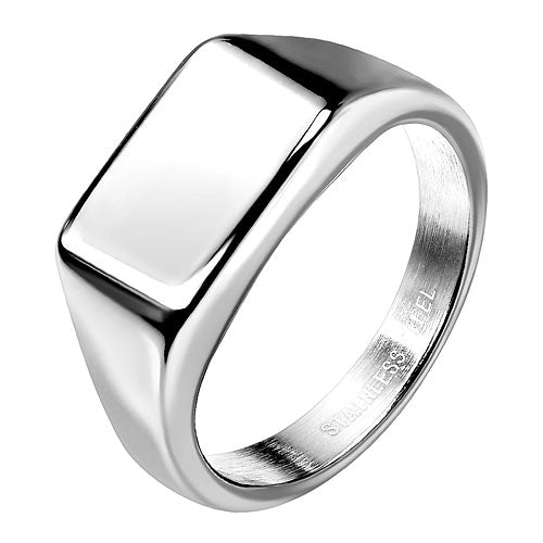 Siegelring rechteckig Edelstahl Herren Damen Ring modern zeitlos stylisch