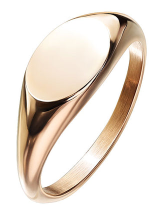 Damen Ring Siegelring oval Rosegold Edelstahl modern zeitlos stylisch