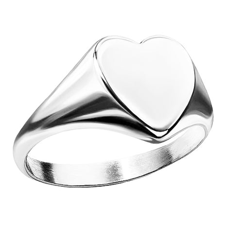 Damen Herz Ring Siegelring silbern Edelstahl modern zeitlos stylisch