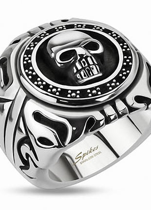 Men's Biker Ring with 3D Skull Stainless Steel Solid 