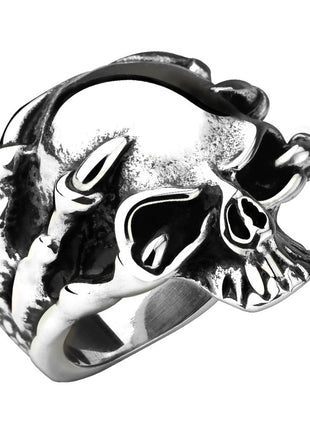 Biker Rocker Ring Dragon Claw Skull Stainless Steel Solid 