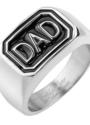 Herren Siegelring Biker Rocker Schmuck Ring Edelstahl Silber 3D Dad Vater