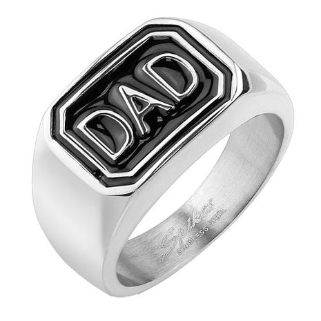 Herren Siegelring Biker Rocker Schmuck Ring Edelstahl Silber 3D Dad Vater