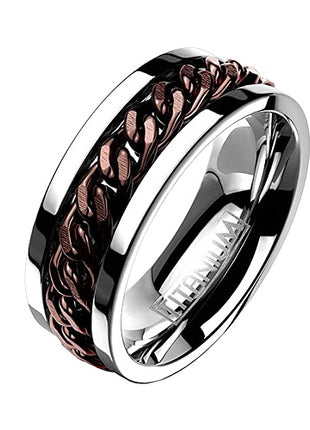 Titan Ring Biker Rocker Silber Coffee Kette Spinning Fingerring