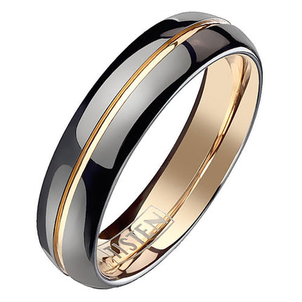 Designer Ehering Partnerring Titan Wolfram Schwarz Rosegold IP