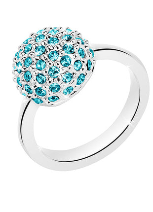 Damen Designer Schmuck Ring Multi Kristall Kugel Türkis