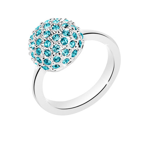 Damen Designer Schmuck Ring Multi Kristall Kugel Türkis