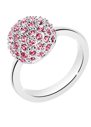 Damen Designer Schmuck Ring Multi Kristall Kugel Pink