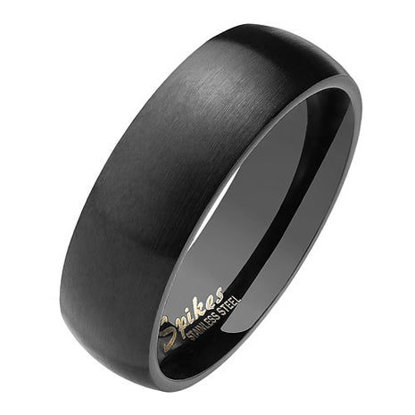 Herren & Damen Ring Partnerring Edelstahl Schwarz Matt