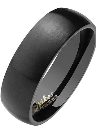 Herren & Damen Ring Partnerring Edelstahl Schwarz Matt