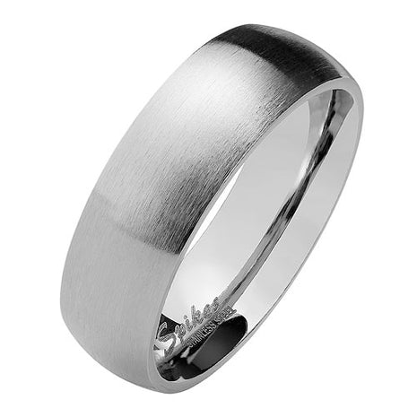 Herren & Damen Ring Partnerring Edelstahl silbern Matt