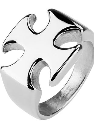 Biker Rocker Ring Eisernes Kreuz Edelstahl Silbern