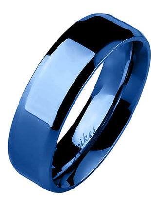 Herren & Damen Ring Partnerring Edelstahl Blau