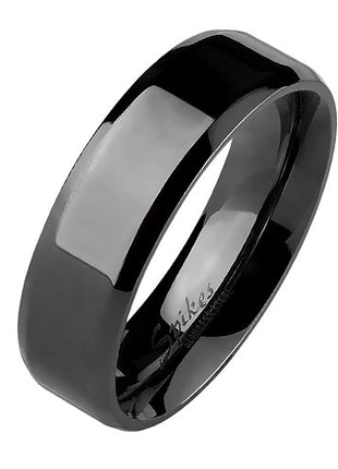 Herren & Damen Ring Partnerring Edelstahl Schwarz