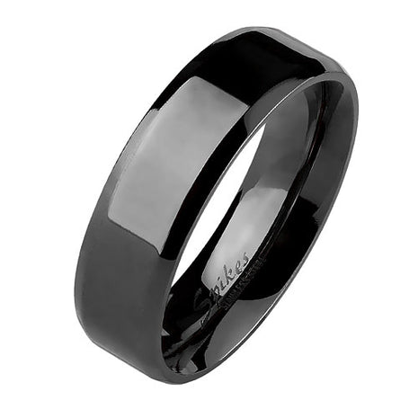 Herren & Damen Ring Partnerring Edelstahl Schwarz