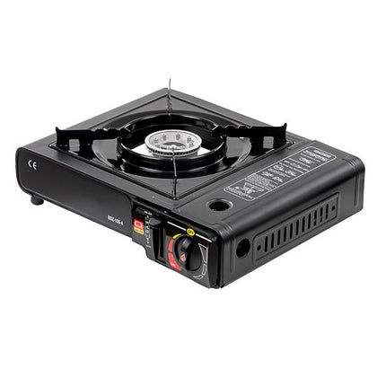 Gaskocher Campingkocher Set 2in1 LPG Anschluss Grillplatte Gasflaschen Koffer