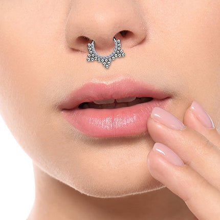 Septum Ohr Piercing Segment Clicker Scharnier Reben Design mit Kristallen