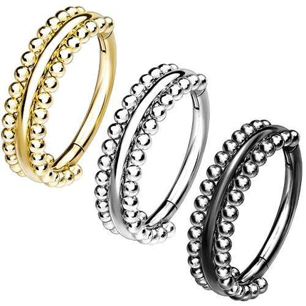 Septum Piercing Clicker Ohr Segmentring Nasen Helix Ring Doppelreihe Kugeln