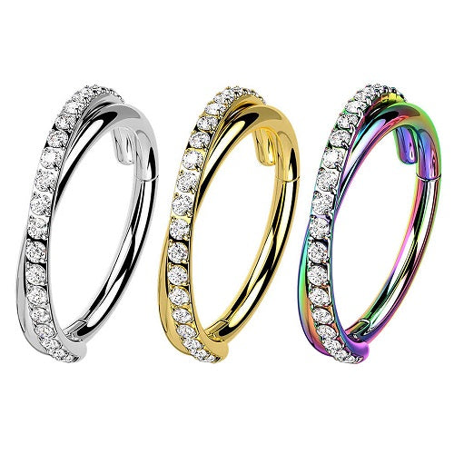 Septum Piercing Clicker Tragus Helix Conch Piercing Doppel Ring Kristalle