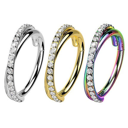 Septum Piercing Clicker Tragus Helix Conch Piercing Doppel Ring Kristalle