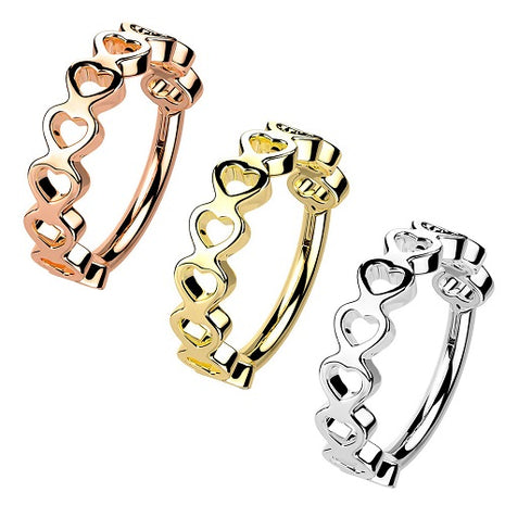 Septum Piercing Clicker Ohr Segmentring Nasen Helix Scharnier seitliche Herzen