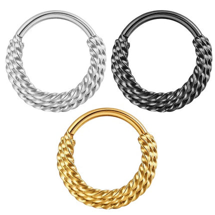 Septum Piercing Clicker Ohr Daith Helix Ring Scharnier Verdrehtes Seil
