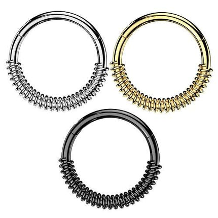 Septum Piercing Clicker Nase Ohr Knorpel Segmentring Scharnier Spiralfeder